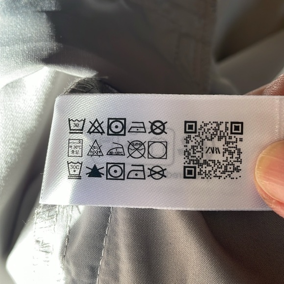 NWT. Zara Large Grey Wide Leg Pull On Pants. - Picture 5 of 9